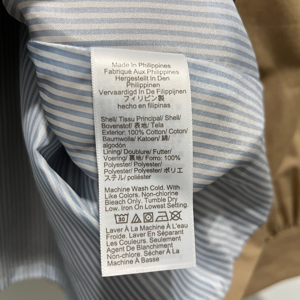 J Crew Factory Short Utility Trench Jacket in British Khaki embroidered size XS - Picture 11 of 14